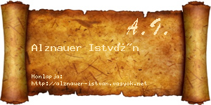 Alznauer István névjegykártya